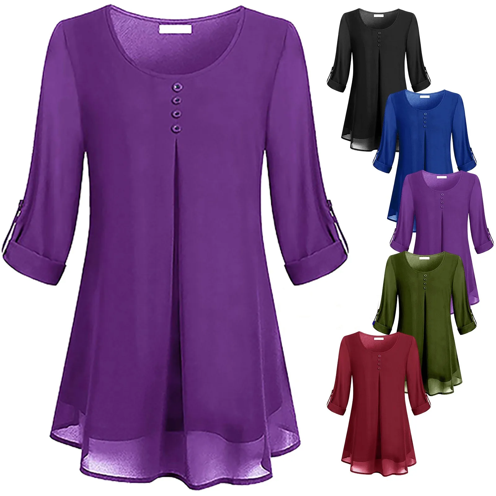 

Shorts for Women 3x Womens O Neck Long Sleeve Casual Shorts for Women 3x Dress Shirts for Women 3x