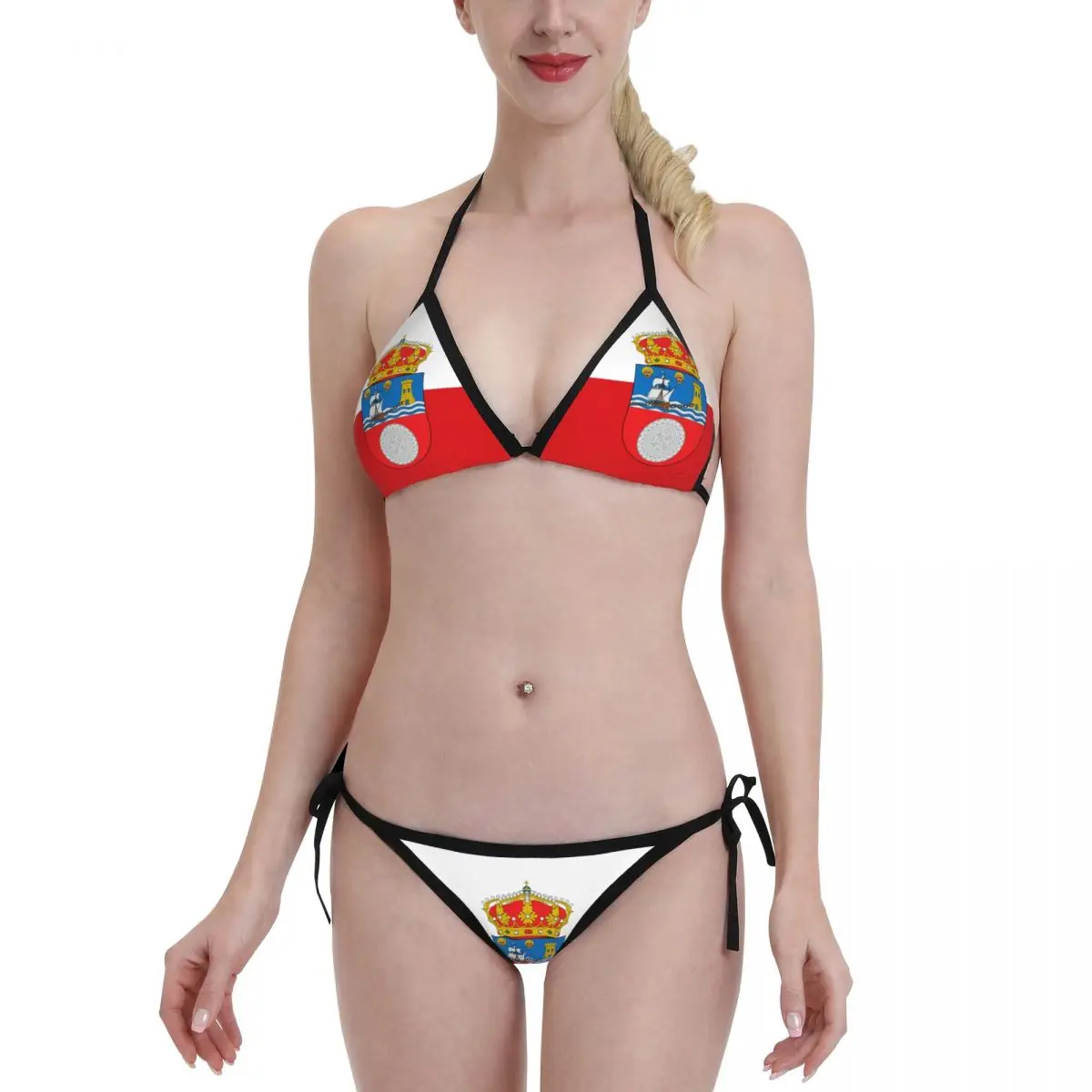 

sexy Triangle Bikini Flag Of Cantabria Anime Bikinis Bikini Printed Flag of Cantabria Creative Thong vintage Beach wear