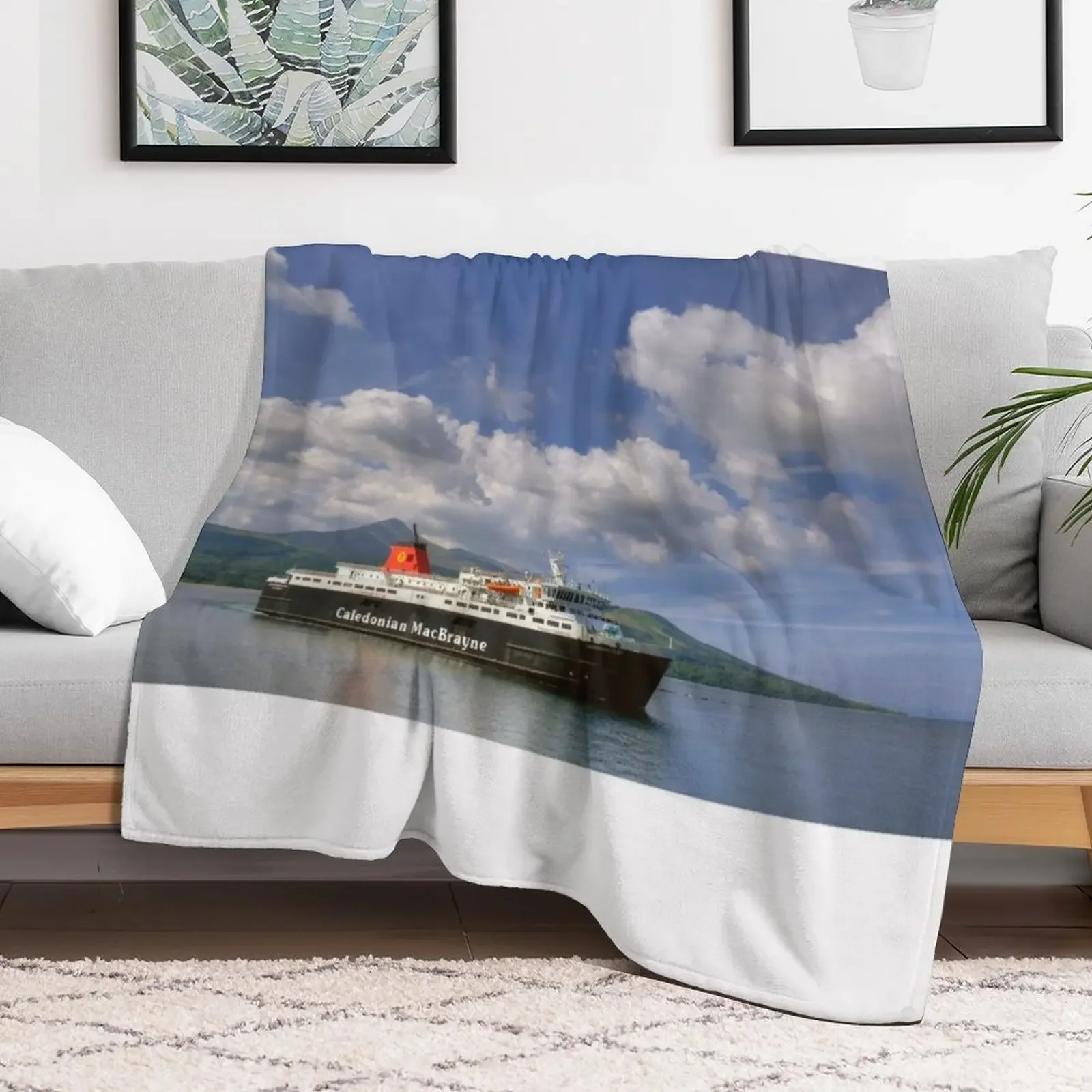 MV Caledonan Isles Brodick Harbor Остров Арран Плед Диван Одеяло Кровать Пледы