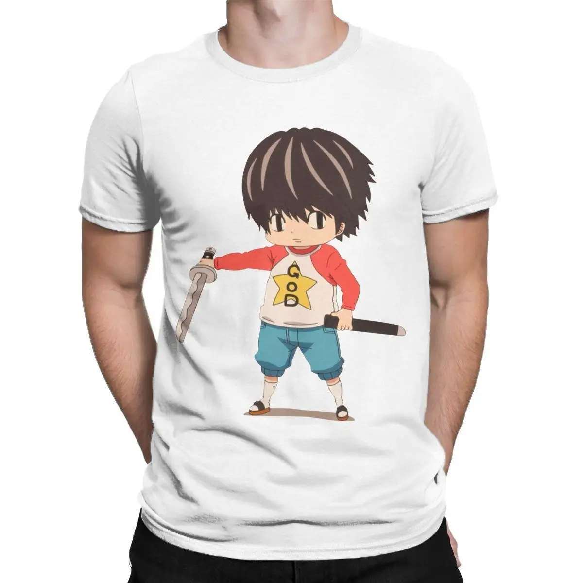 Men T-Shirt Kotaro Lives Alone Anime Novelty 100% Cotton Tee Shirt Short Sleeve T Shirts Round Collar Tops New Arrival
