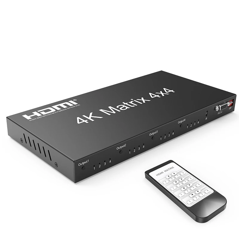 Матрица 4K 60 Гц, 4x4 HDMI 2,0 матрица, 2x4 4x2 4x4 переключатель, сплиттер, преобразователь, матрица 4x4 с RS232 и управлением EDID HDCP 2,2