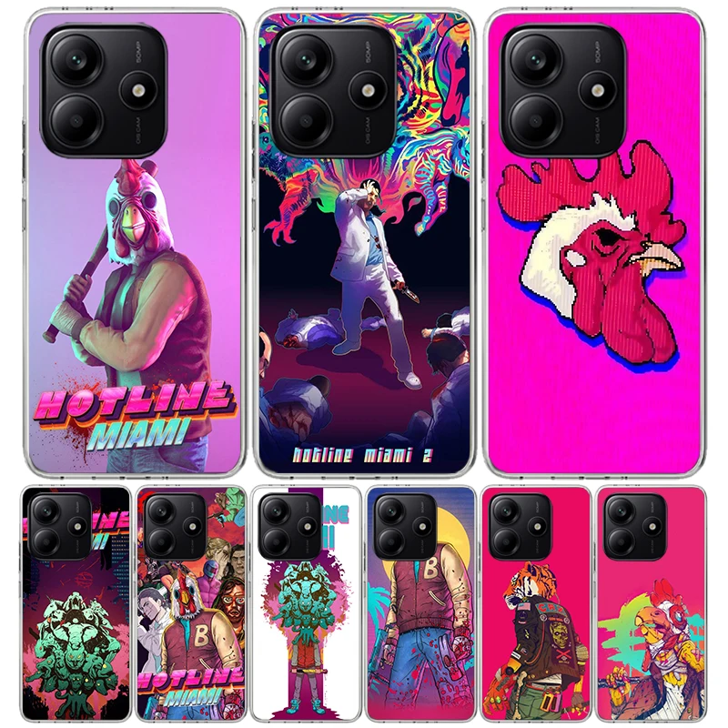 Фото Чехол для телефона Game Hotline Miami для Xiaomi Redmi Note 15 14 14S 13 12S 12 11S 11 11T 11E Pro Plus 4G 5G Trend Fundas Redmi N №1