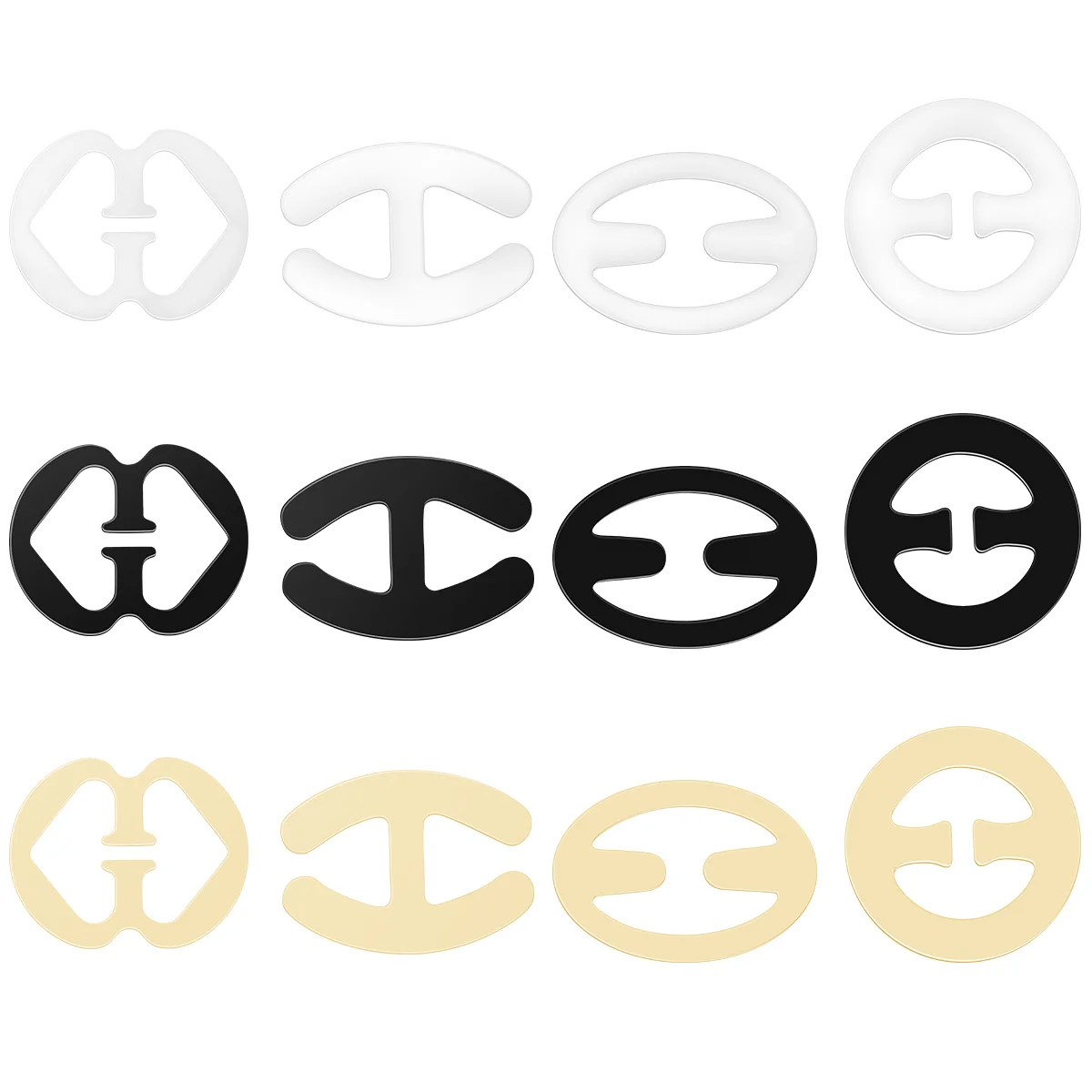 

LUOEM 12pcs Women Straps Clip Antiskid Buckle Conceal Clear Accessories