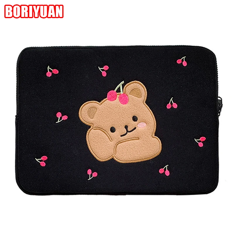 

11/13/15 Inch Ipad Bag for Mac Ipad 9.7 10.2 10.5 Pro11 12 2018 2020 2021 Storage Bag Laptop Case Cherry Bear Bag Inner Sleeve