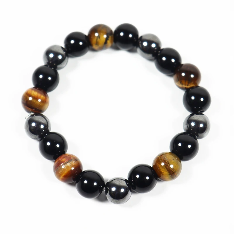 Anti Swelling Black Obsidian Slimming Bracelet Anklet Yoga Energy Prayer Beads String Beads Jewelry For Women Men Bracelets New images - 6