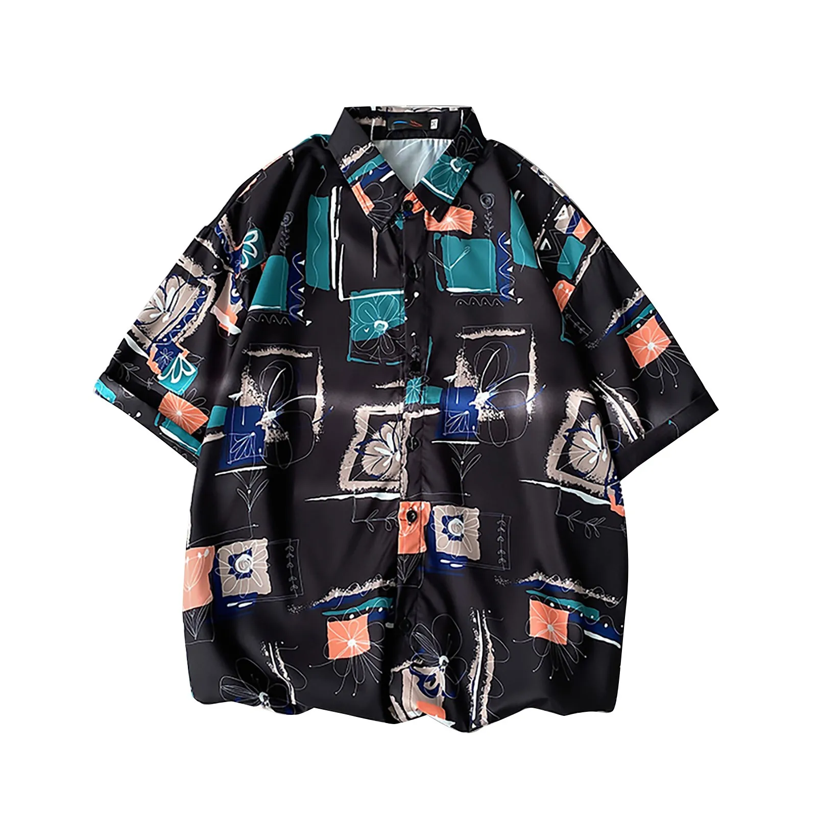 

Hawaii Beach Shirt Couple Short Sleeve Shirt Drop Shirt Button down Shirt Women Oversized