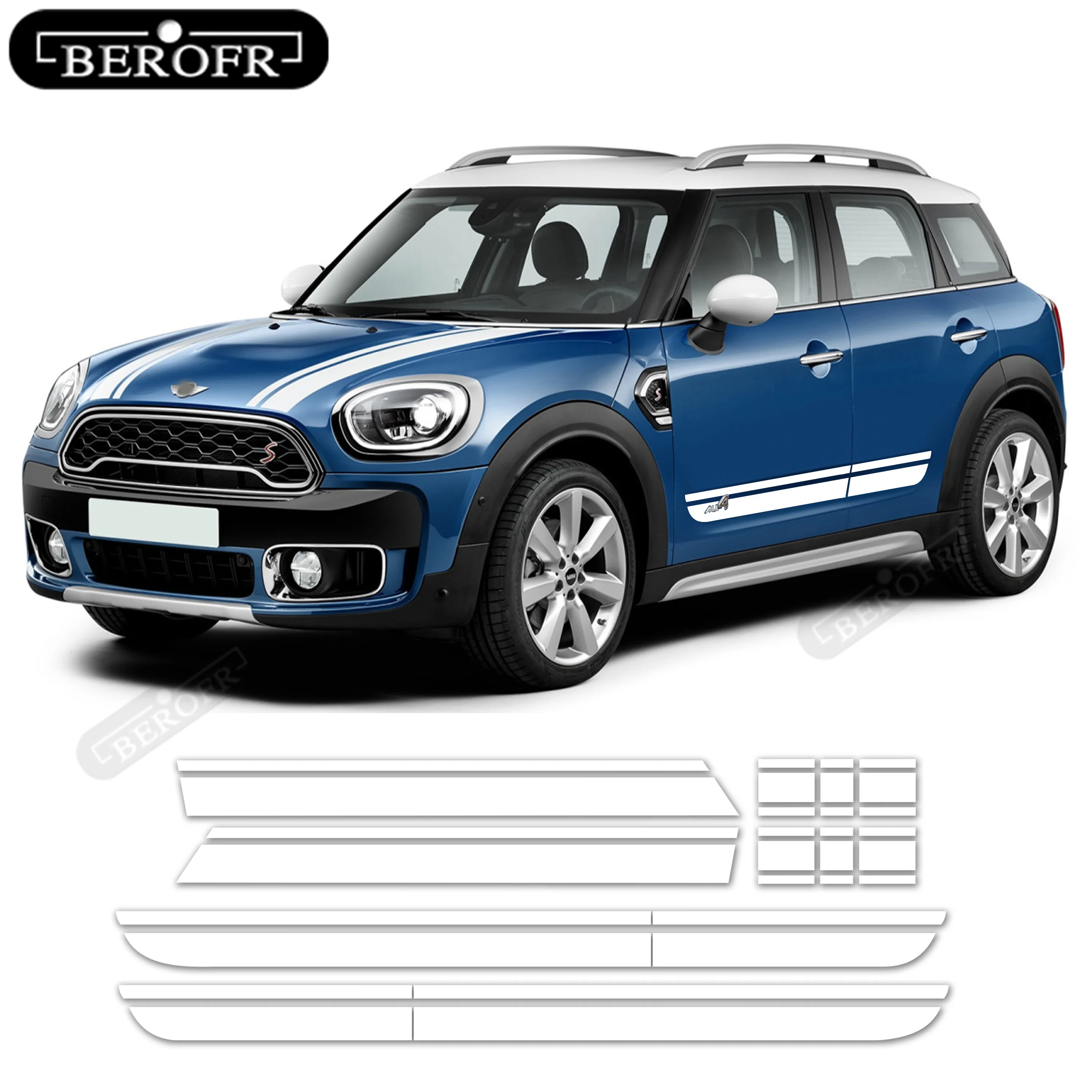 

Car Hood Decal Bonnet Band Rear Trunk Auto Body Kit Side Stripes Skirt Sticker For MINI Countryman F60 Cooper JCW Accessories