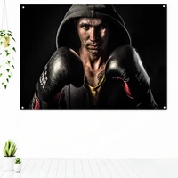 boxer physical exercise decorative banner flag boxing muay thai kickboxing training poster wall hanging painting gym decoration