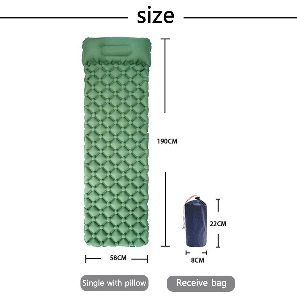 Туристический портативный надувной матрас с подушкой Ультралегкая воздушная