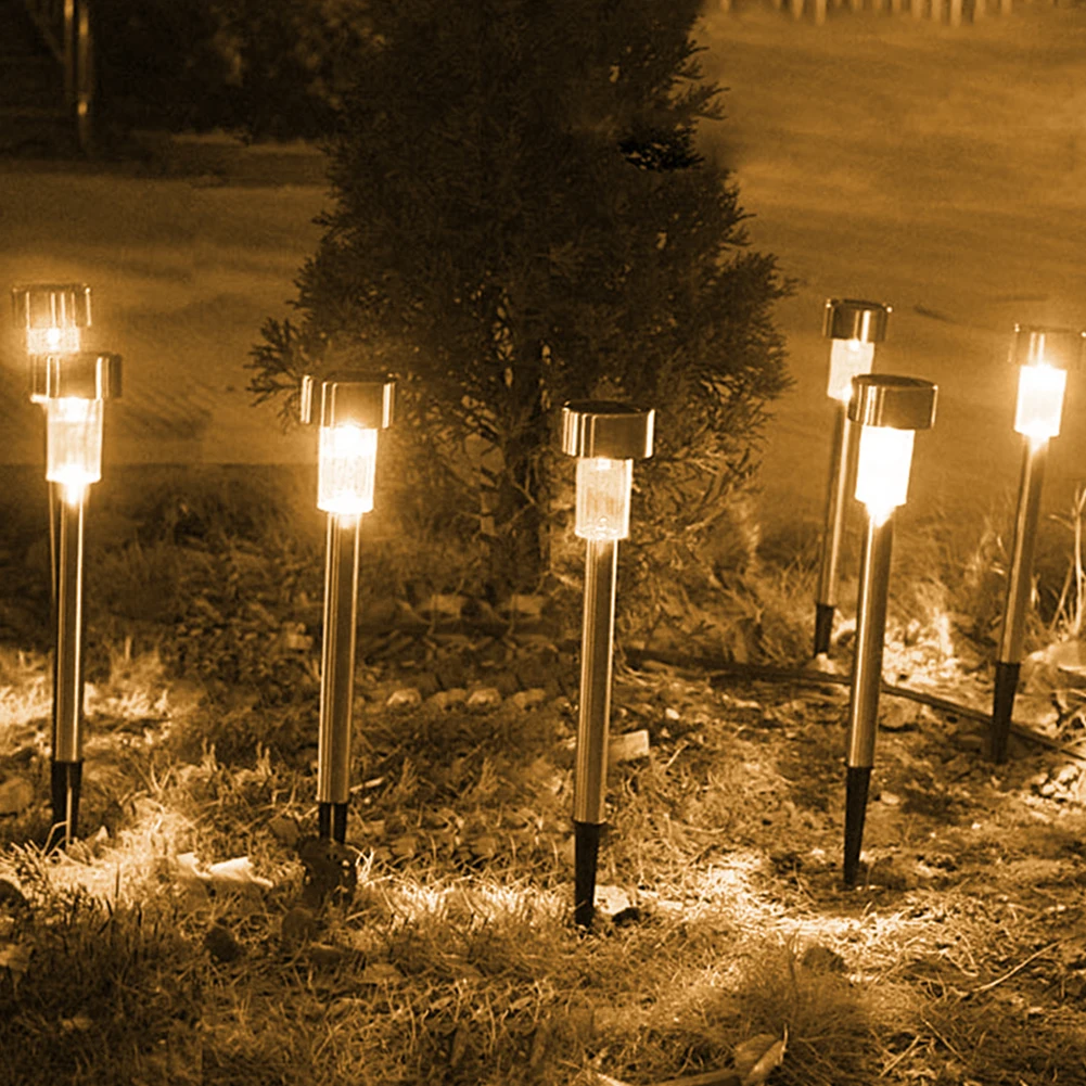 

Stainless Steel LED Solar Lawn Lamp Outdoor Garden Decoration Bollard Light Solar Power LED Waterproof Easy Installation