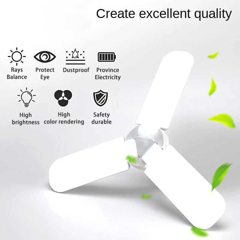 

OU LED Garage Light, 45W, 5000LM, Collapsible Ceiling Lighting Fixture, E27 Lamp Base for Workshop, Garage, Warehouse, Basement