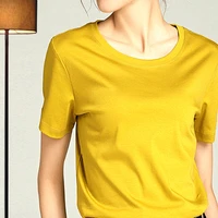 women solid t shirts silk cotton blend plain o neck short sleeved tee 2022 summer korean fashion candy colors basic top j351