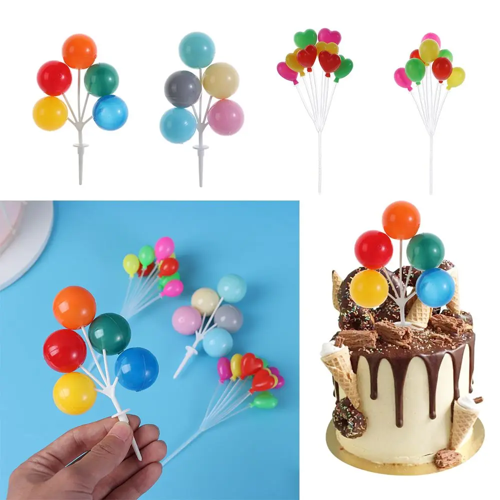 

Kids Girls Birthday Party Multi Color Rainbow Balloon Cake Decorating Supplies Balloon Flags Tag Cupcake Topper