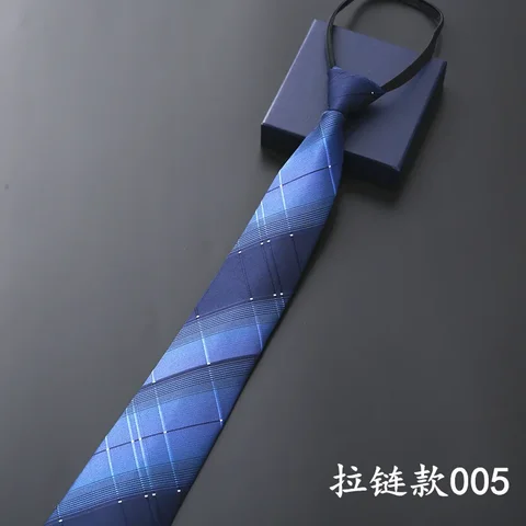 Предварительно завязанный галстук для мужчин и женщин, галстук на молнии в клетку в полоску, жаккардовый классический деловой галстук 8 см, мужские свадебные аксессуары