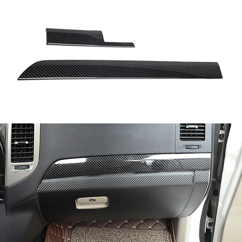 

2Pcs Carbon Fiber Dashboard Center Control Panel Decorative Cover Trim for Mitsubishi Pajero 2008-2020