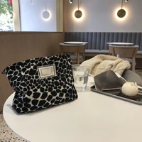 2022large women leopard cosmetic bag canvas waterproof zipper make up bag travel washing makeup organizer beauty case