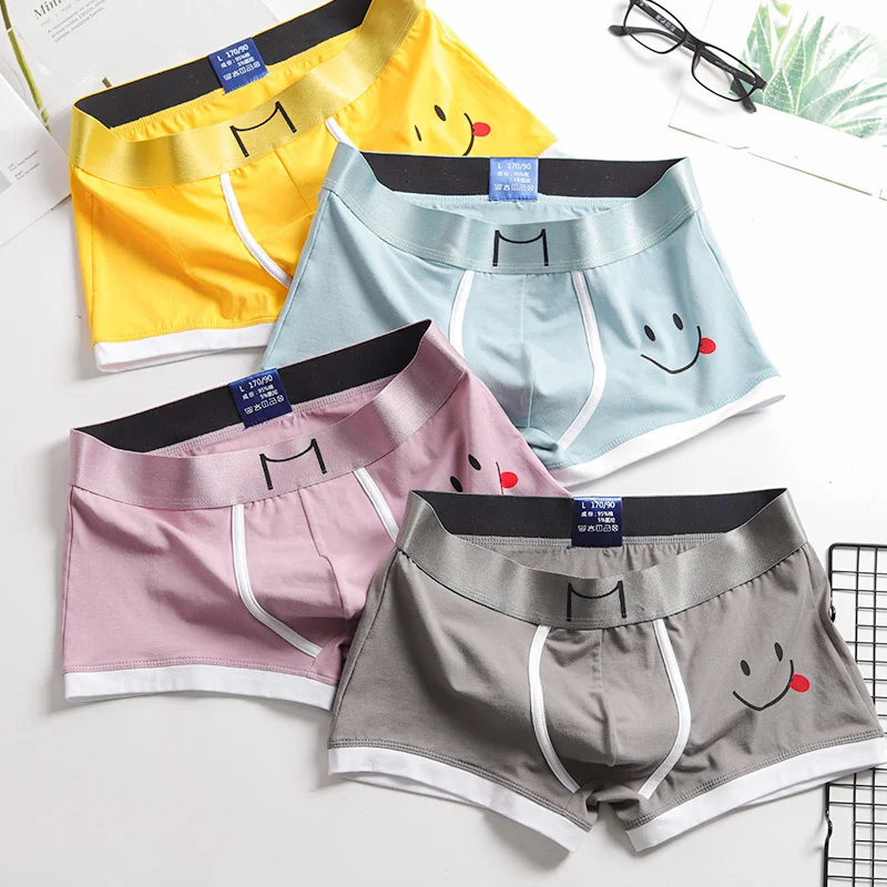 

Men's Underwear Cute Men's Trendy Cotton Summer Thin Breathable Sports Style Boyshorts Boxer Briefs