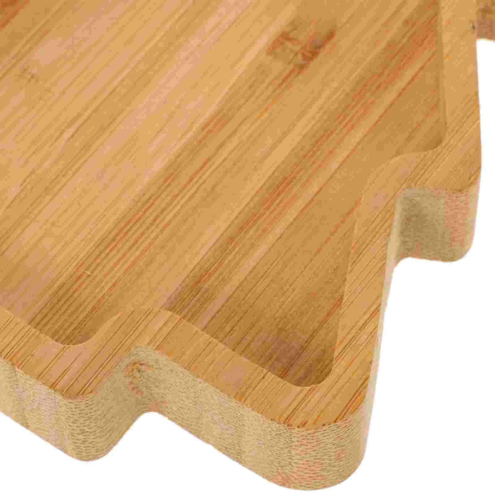 Поднос для рождественской елки бамбуковое сервировочное блюдо тарелка с