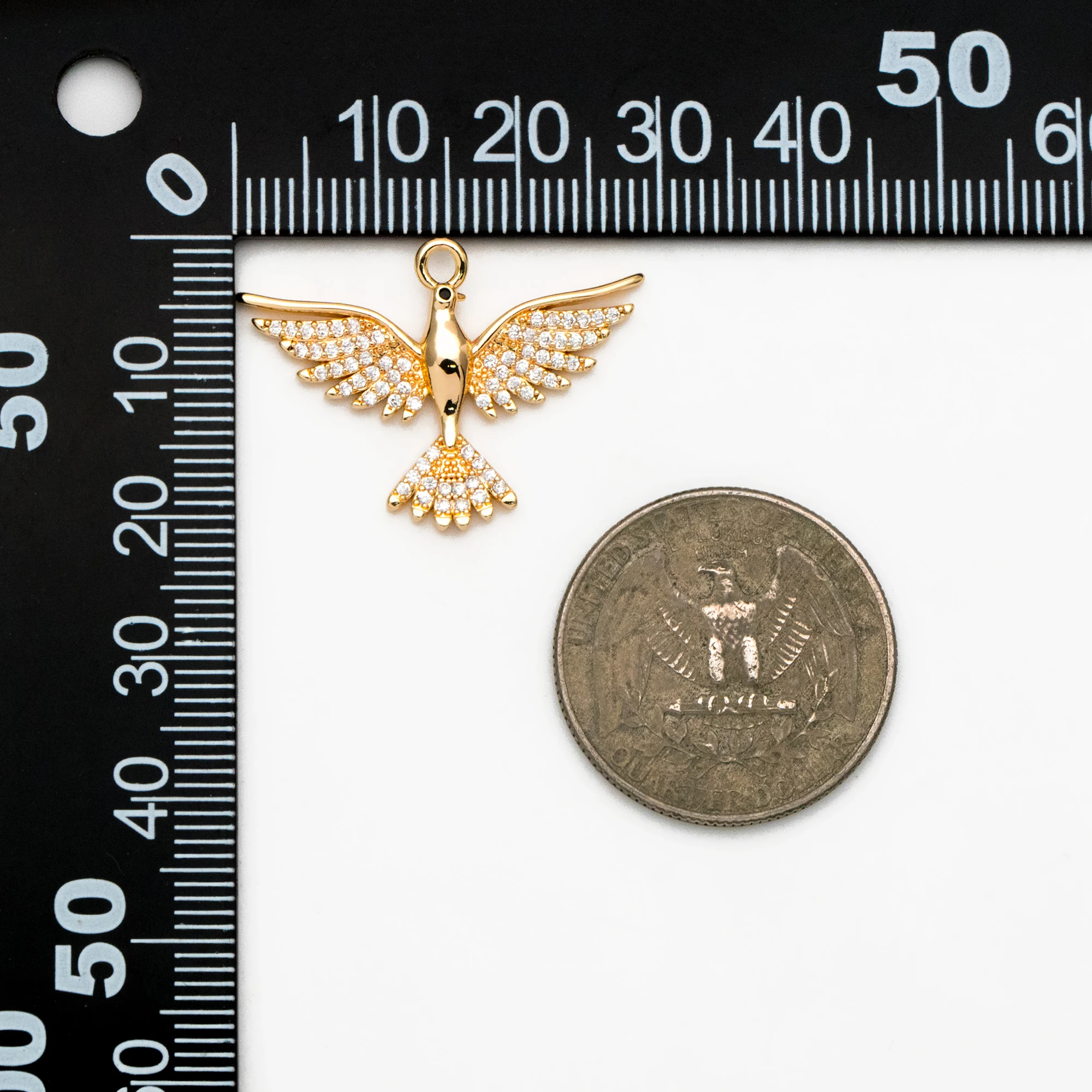 4 шт. подвеска в виде американского орла с цирконием золотого/серебряного тона из