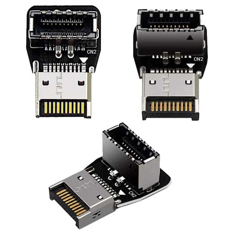 

Front Panel Socket Type-E to USB 3.1 Front Panel Header Male to Female Motherboard Extension Data Adapter 3Pcs