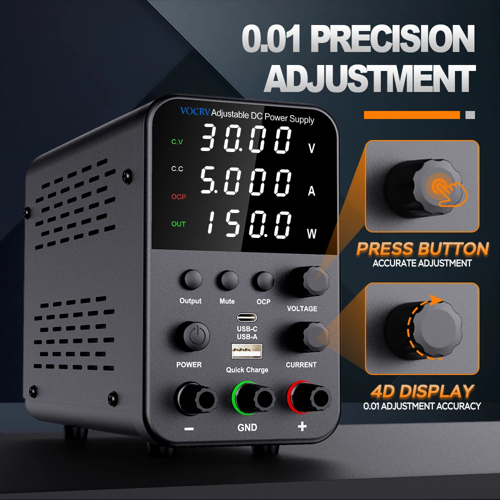 Источник питания постоянного тока переменный 30 В 10 А Стендовый источник с ручкой