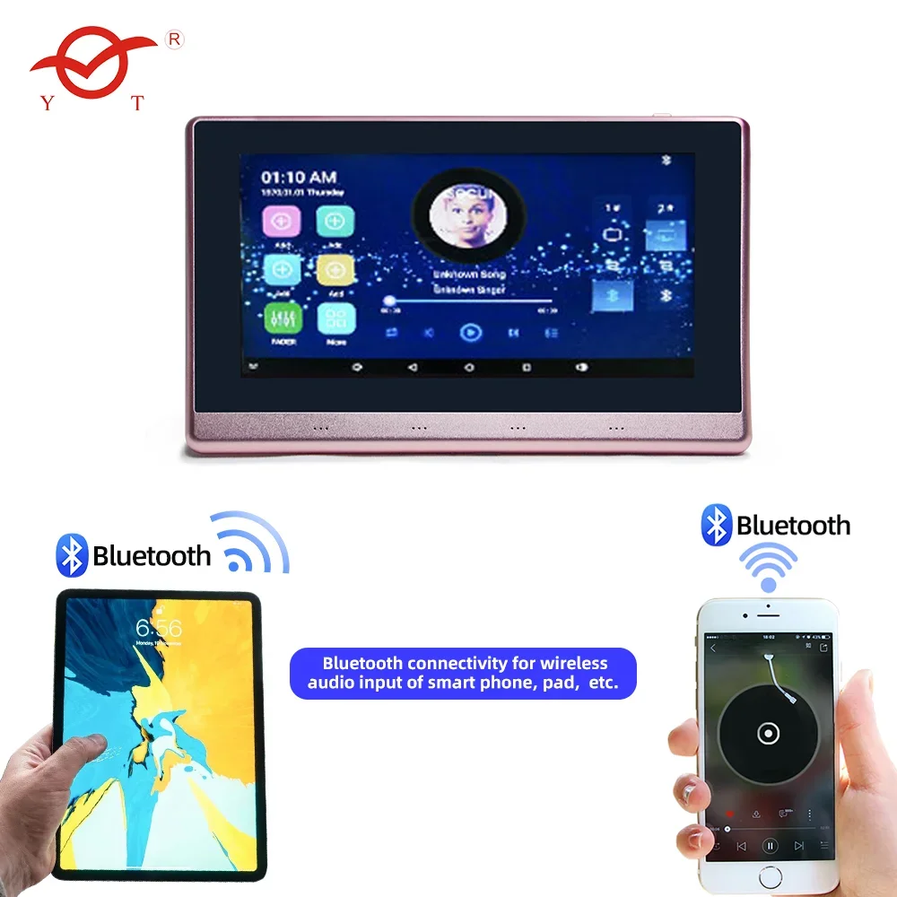 Настенный усилитель 8*25 Вт оснащен WIFI SD USB Система Android 5 1 2 зоны 7-дюймовый