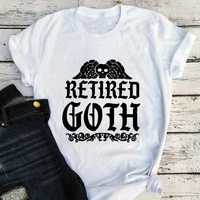 black goth t shirt skull wings gothic t shirt women gift short sleeve graphic tee new shirt design aesthetic tops