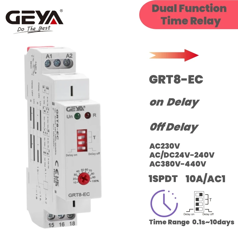 

GEYA GRT8-EC Двухфункциональное таймерное реле