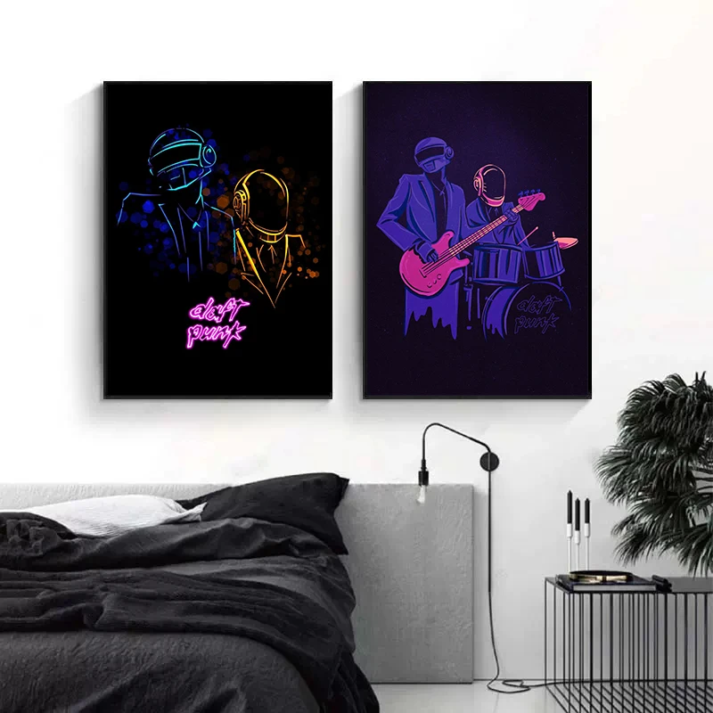 Неоновый Дафт Панк Случайный Доступ Воспоминания Обложка Музыкального Альбома