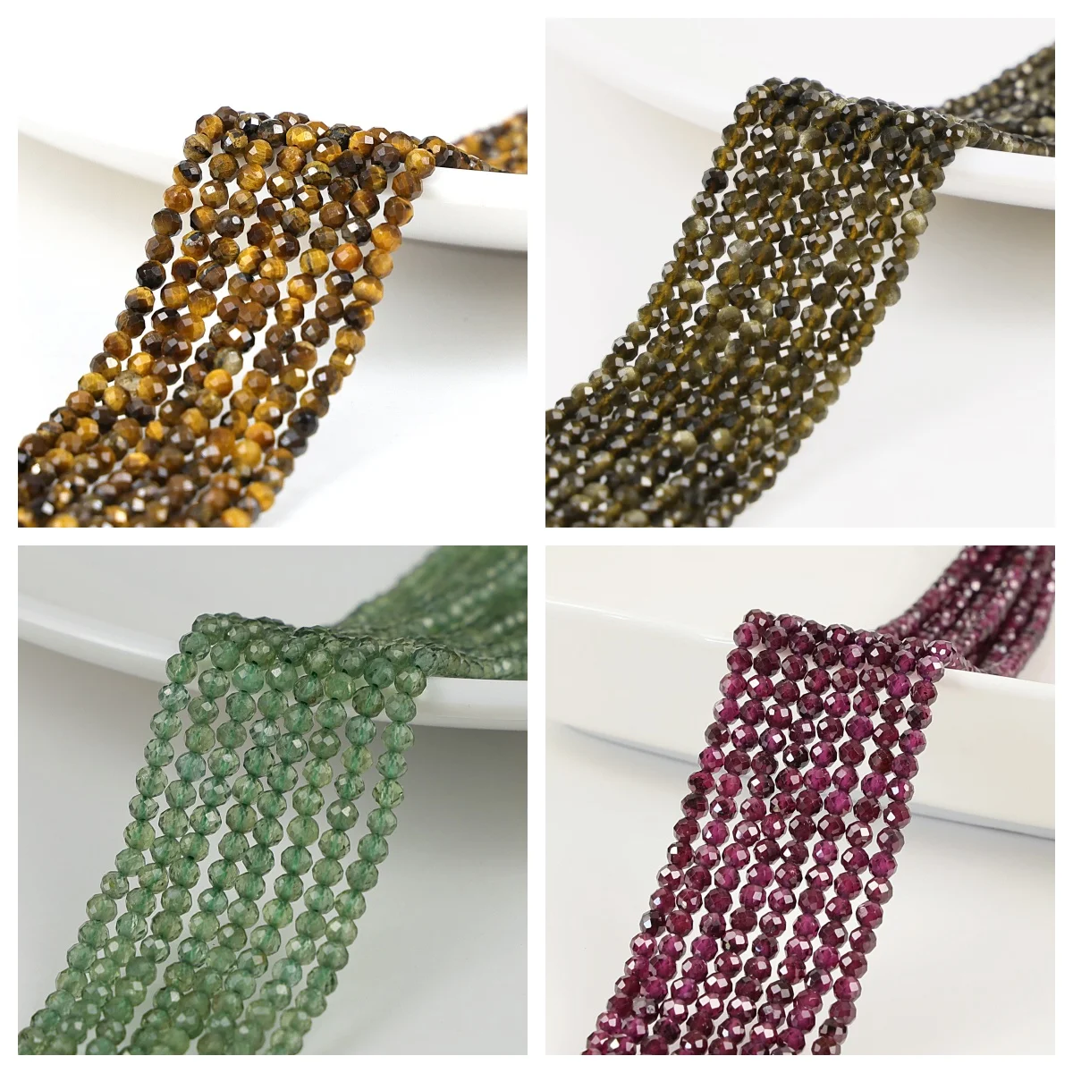 Abt.4 мм природный камень граненый агат лунный питерсит унакит свободные бусины