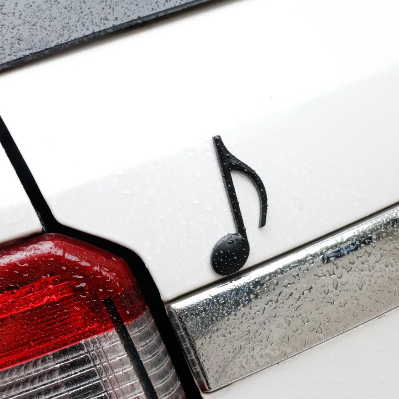 

1Pcs Car Metal Badge Emblem 3D Musical Note Car Trunk Auto Logo Adhesive Decal Sticker For Most Cars