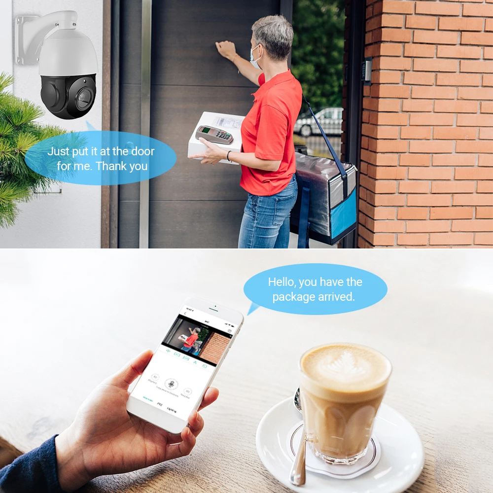 Дешево IP-камера SONY IMX451, 8 МП 30XZoom PTZ, Ultra HD 4K POE, уличная Водонепроницаемая камера с двухсторонним аудио, слот для SD-Карты P2P H.265