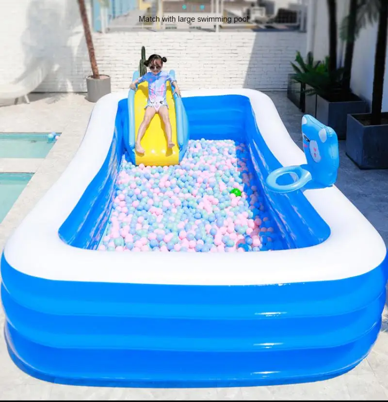 

Инновационный надувной бассейн из ПВХ для детей, надувная горка, корзина для стрельбы с плавательным бассейном, крытая игровая площадка, иг...