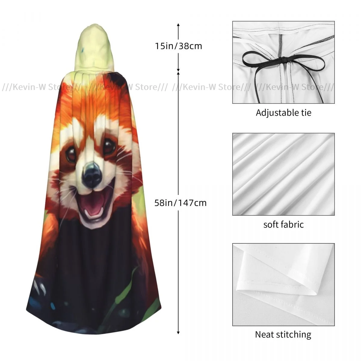 Унисекс для взрослых милый плащ с красной пандой в луге и капюшоном длинный