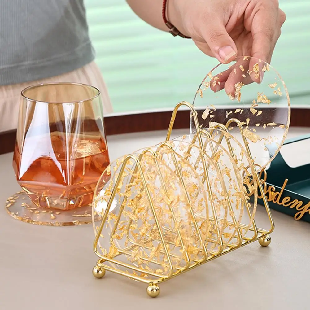 Подставки в наборе милые подставки для чашек роскошные из акриловой золотой