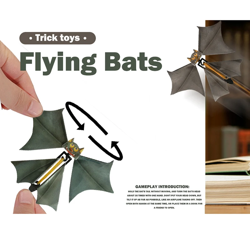 

5PCS Magic Bat Flying Bat Hand Transformation Fly Butterfly Magic Props Funny Surprise Prank Joke Magic Toy Prank Toys