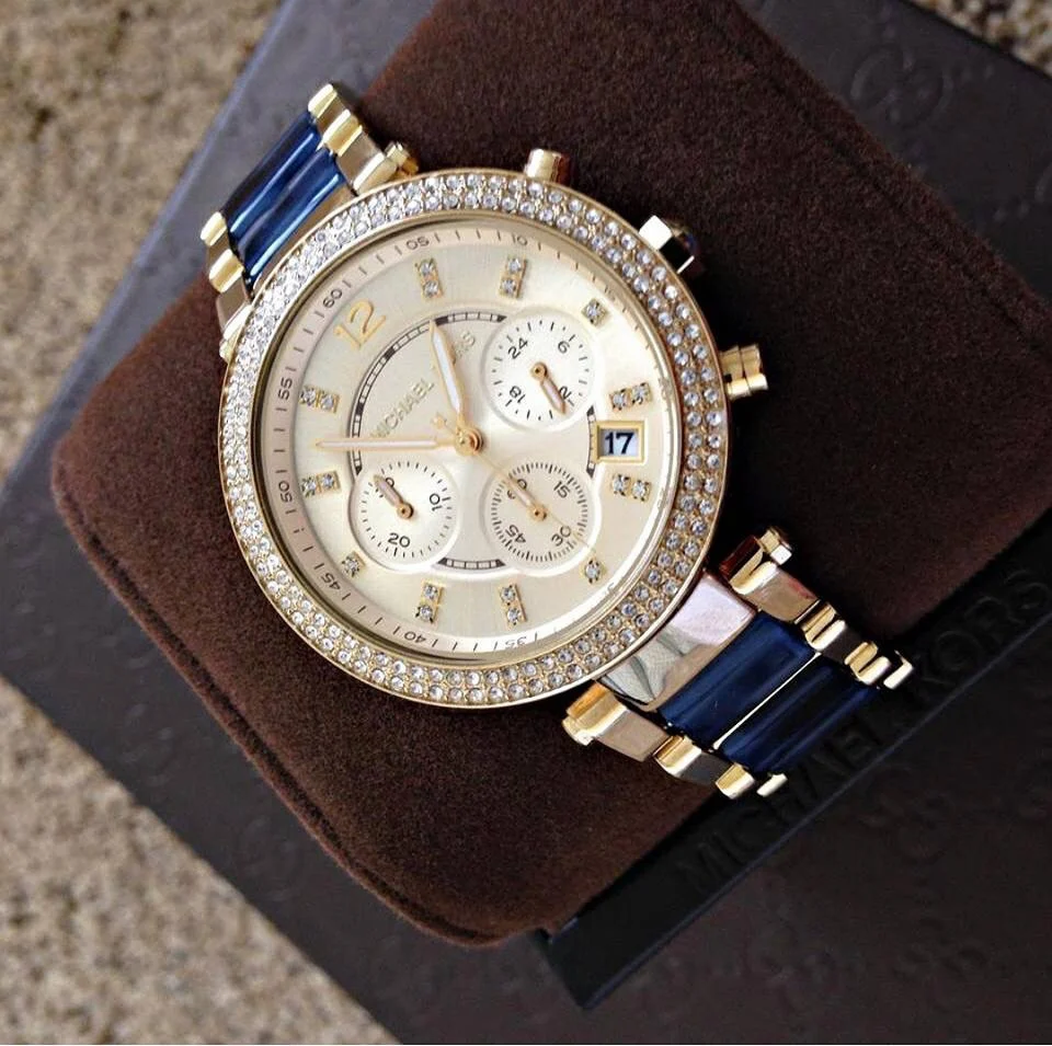 Фото Женские кварцевые часы Michael Kors с бриллиантами Parker MK-6238, роскошный дизайн, водонепроницаемые наручные часы, хронограф, изысканный подарок в коробке №2