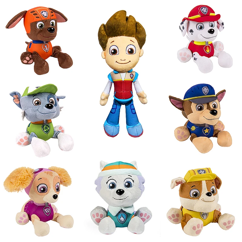 

19-27cm Paw Patrol Plush Dog Marshal Everest Tracker Chase Skye Plush Doll Anime Plush Kids Toys Room Decorations Children Gift.