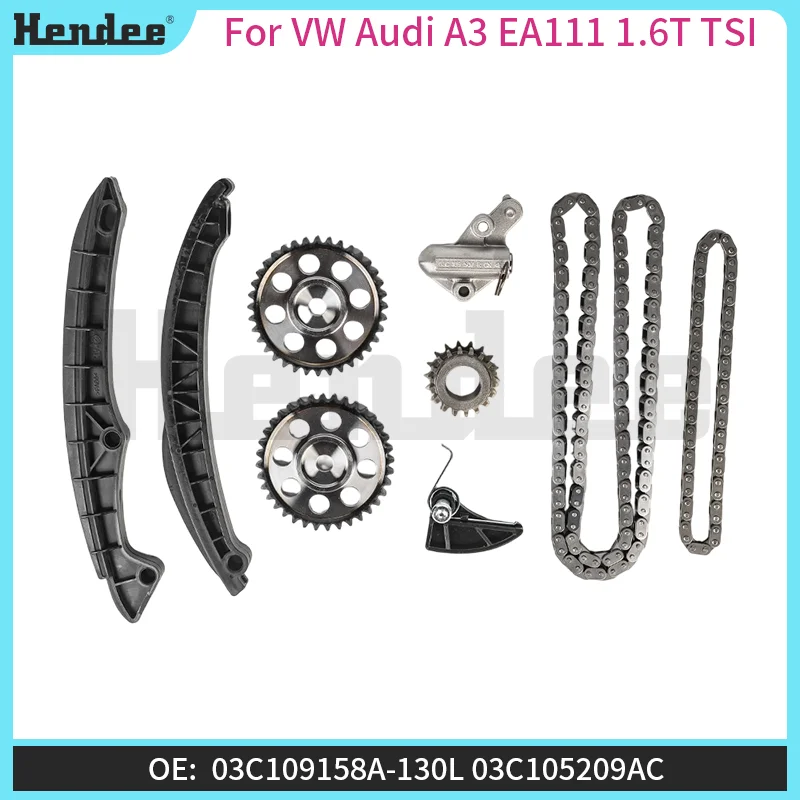 Фото Комплект цепи ГРМ для VW Audi A3 EA111 1.6T TSI, Автозапчасти OE: 03C109158A-130L, 03C115230C54L, 03C109571F, 03C109571F №1