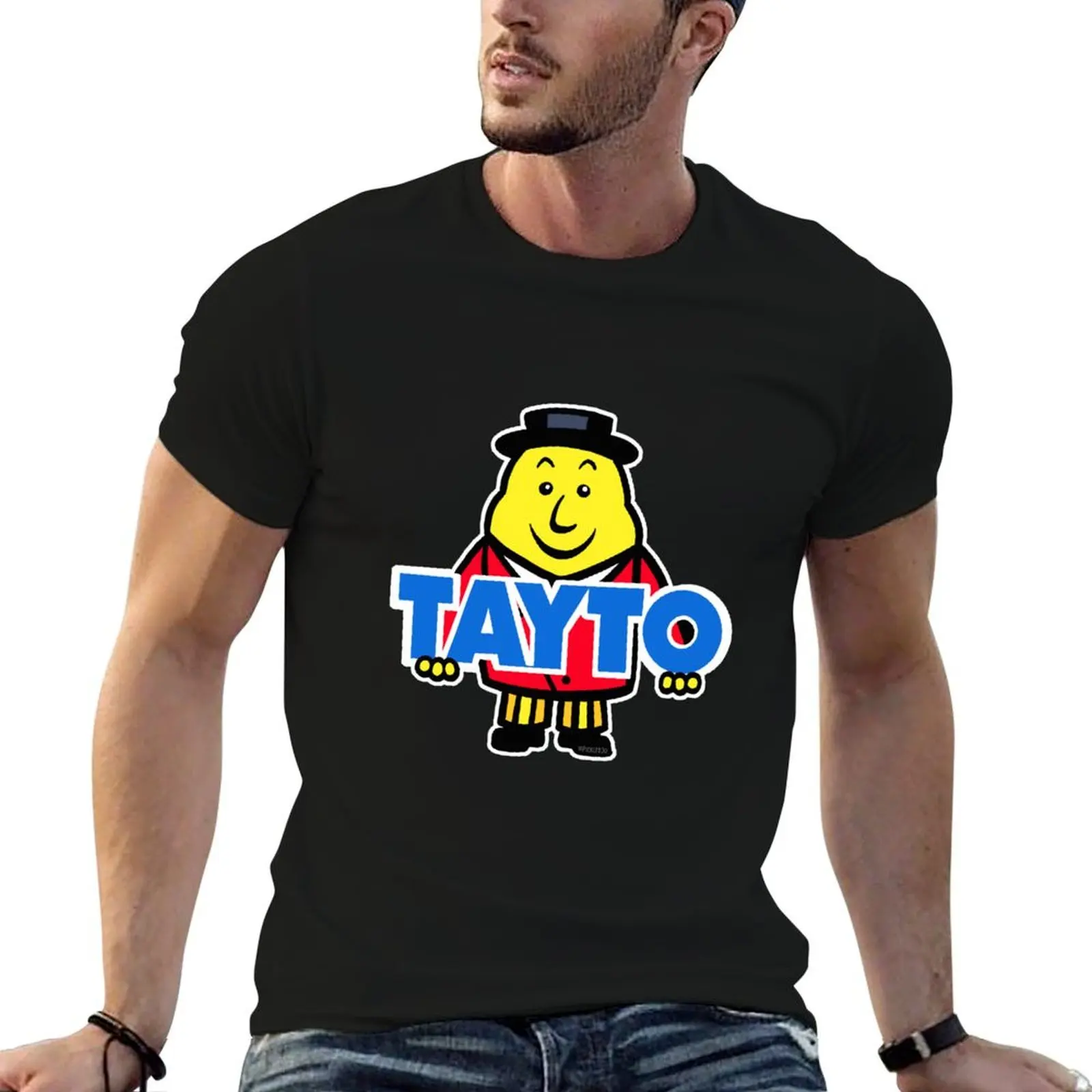 Фото Футболка с логотипом Tayto, мужские футболки, мужская футболка из 100% хлопка, люксовый бренд, хлопковые футболки для мужчин, 100% хлопковая футболка №1