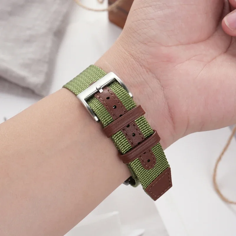 Watchdive нейлон 20 мм 22 Прочный ремешок Водонепроницаемый Военный Удобный браслет