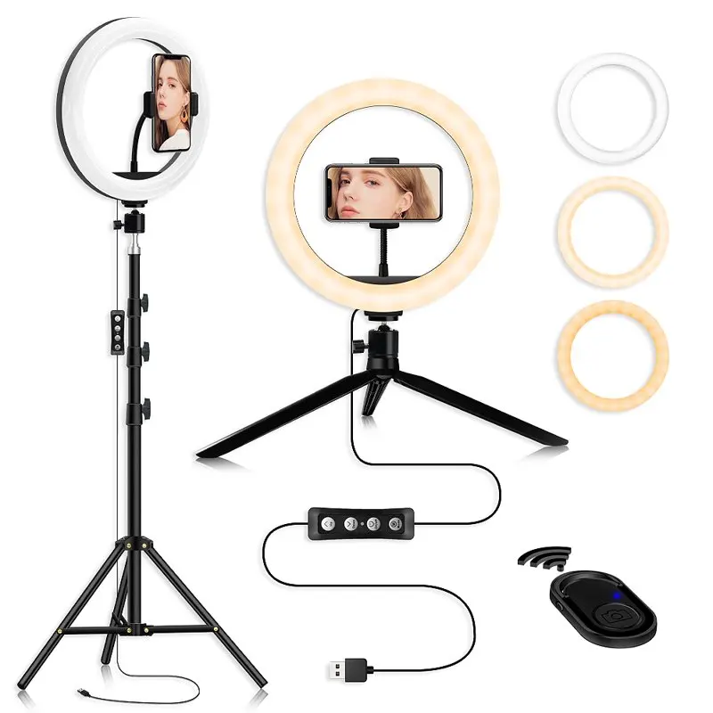 

10.2 LED Selfie Ring Light with Mini & Extendable Tripod Stand & Phone Holder