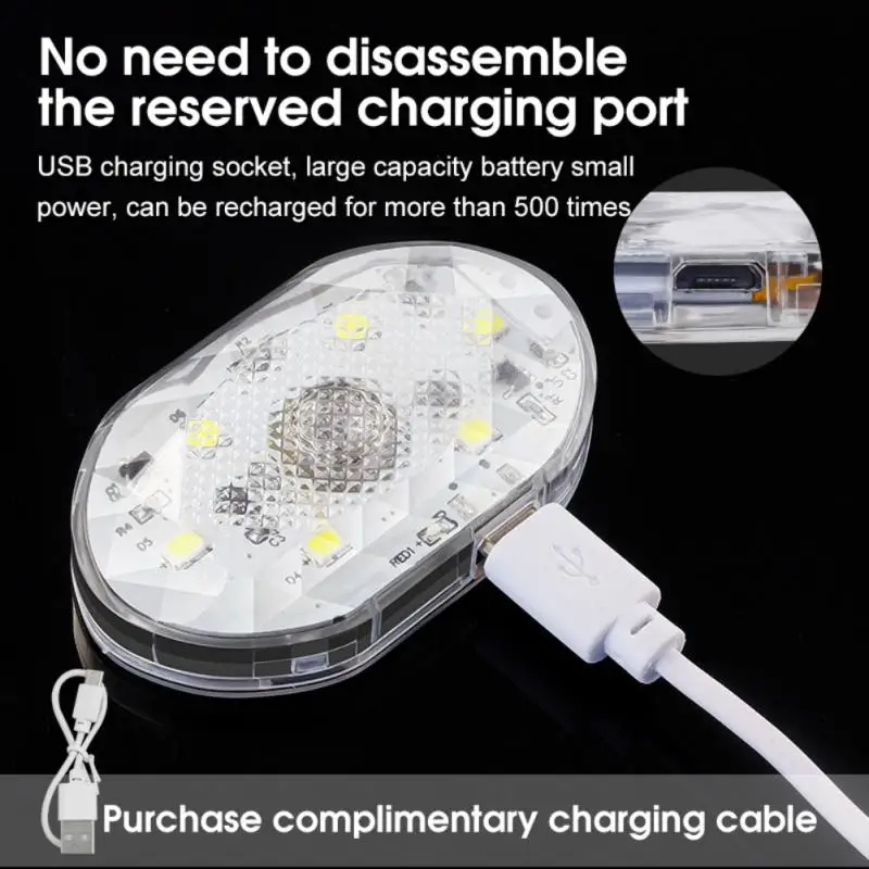 

Voice-activated Reading Touch Light Colorful One-key Touch Rechargeable Car Atmosphere Light Car Induction Night Light