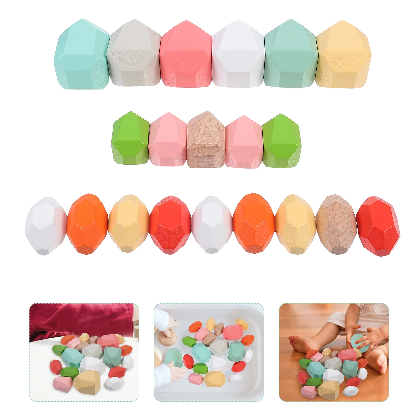 

1 Set Lighhtweight Creative Reusable Stacked Stone Blocks for Kids Family Frirends