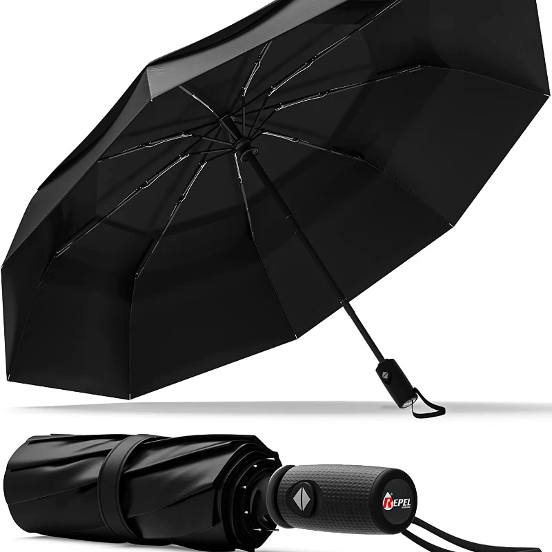 

Umbrella Windproof Travel Umbrella Wind Resistant Small Compact Light Automatic Strong Shaft Mini Folding Portable Backpack 123