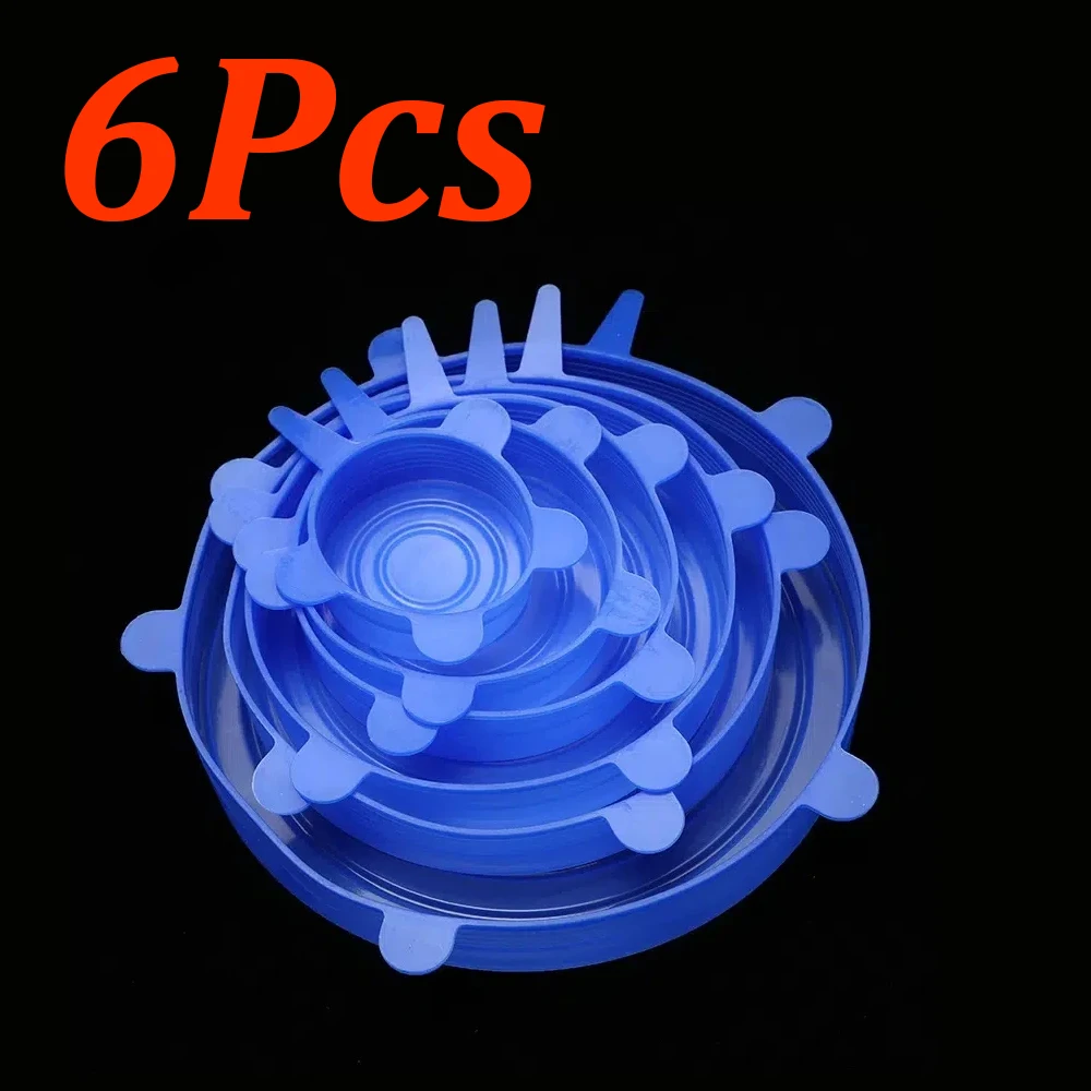 Силиконовые крышки для пищевых продуктов, 24-6 шт., белые, синие