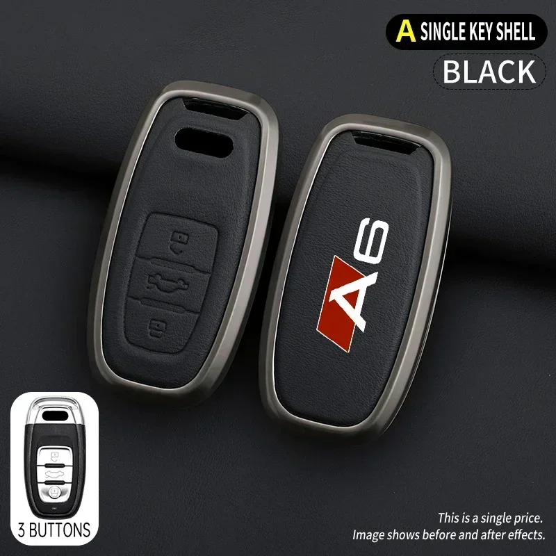 

Кожа из цинкового сплава для AUDI A6 S6 RS6 C5 C6 C7 4F S line Чехол для ключей от автомобиля Защищенный брелок для ключей Сумка Автомобильный Стайлинг Аксессуары