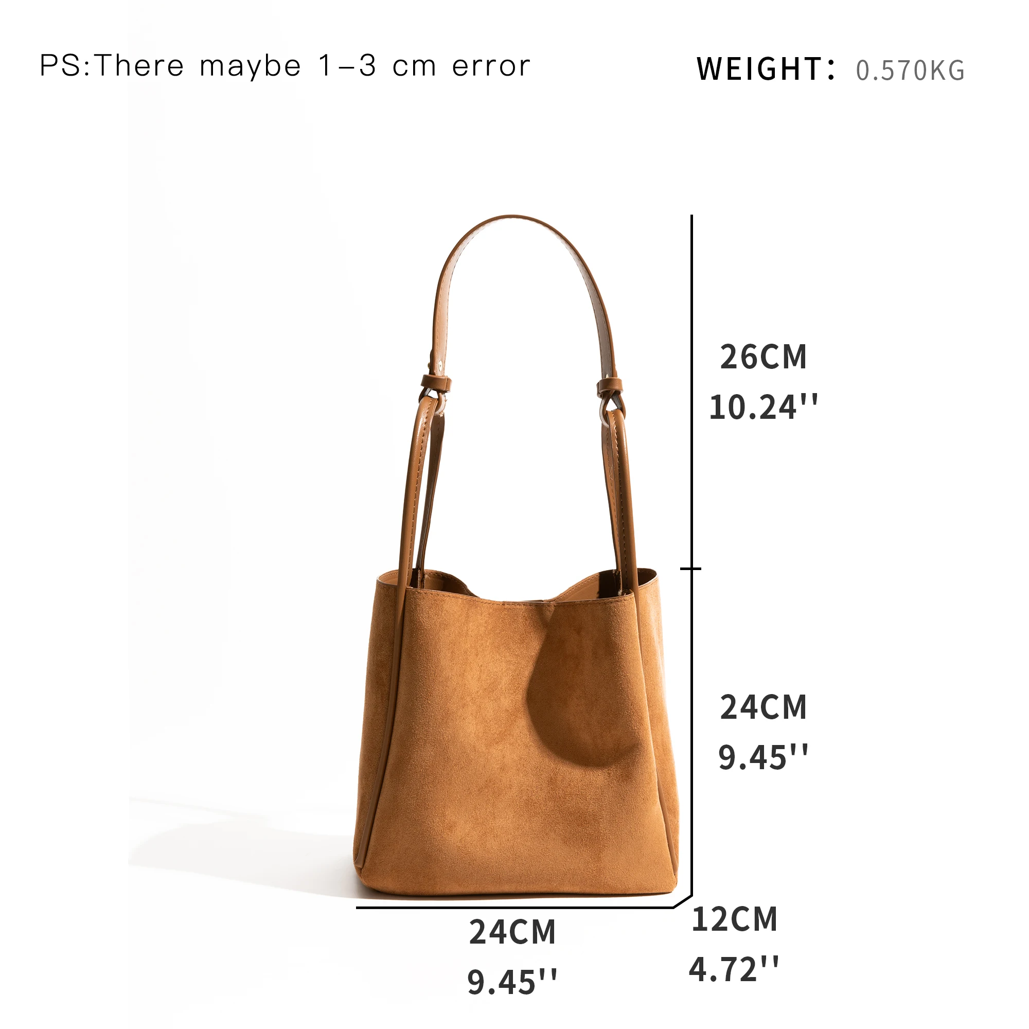 MABULA Сумка-ведро из искусственной замши однотонная простая повседневная комплект