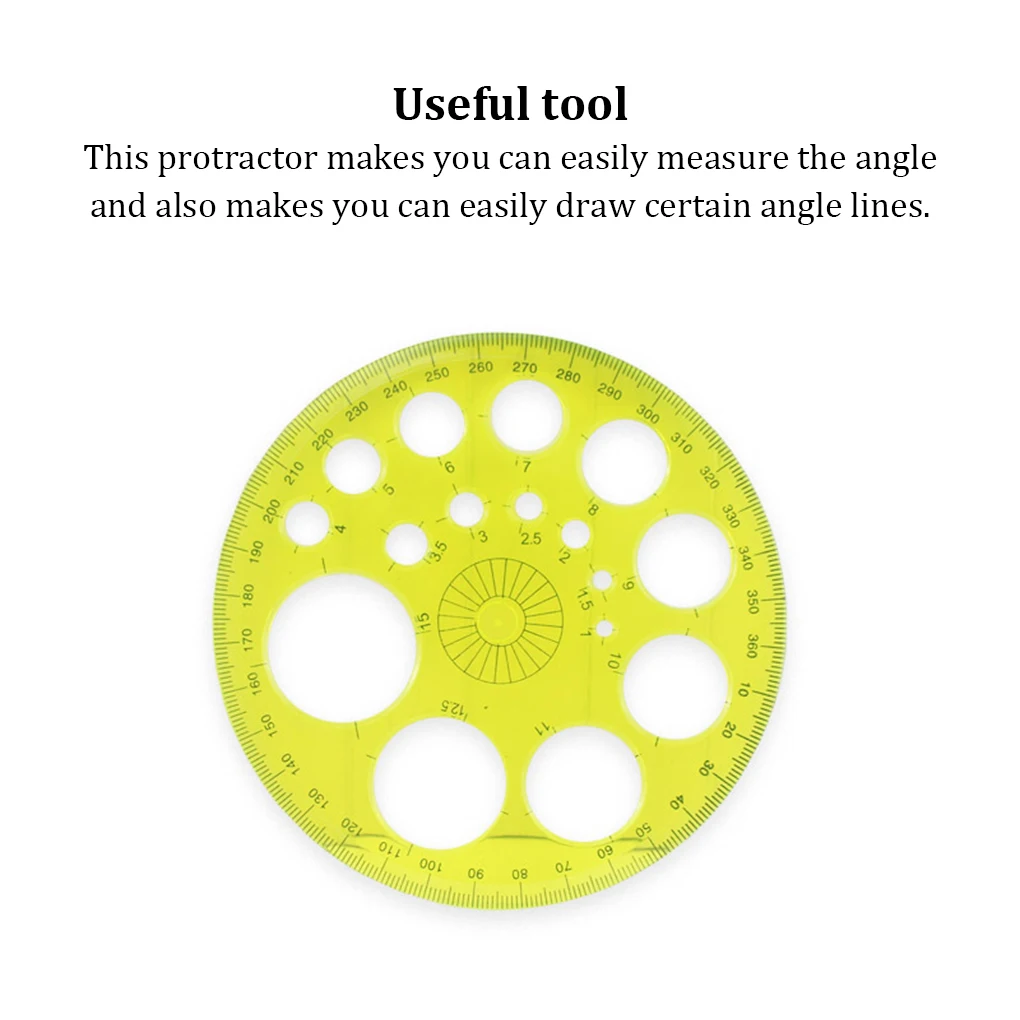 

Color Random Home School 360 Degree Protractor Students Architects Sketching Round Ruler Circle Template Stationery