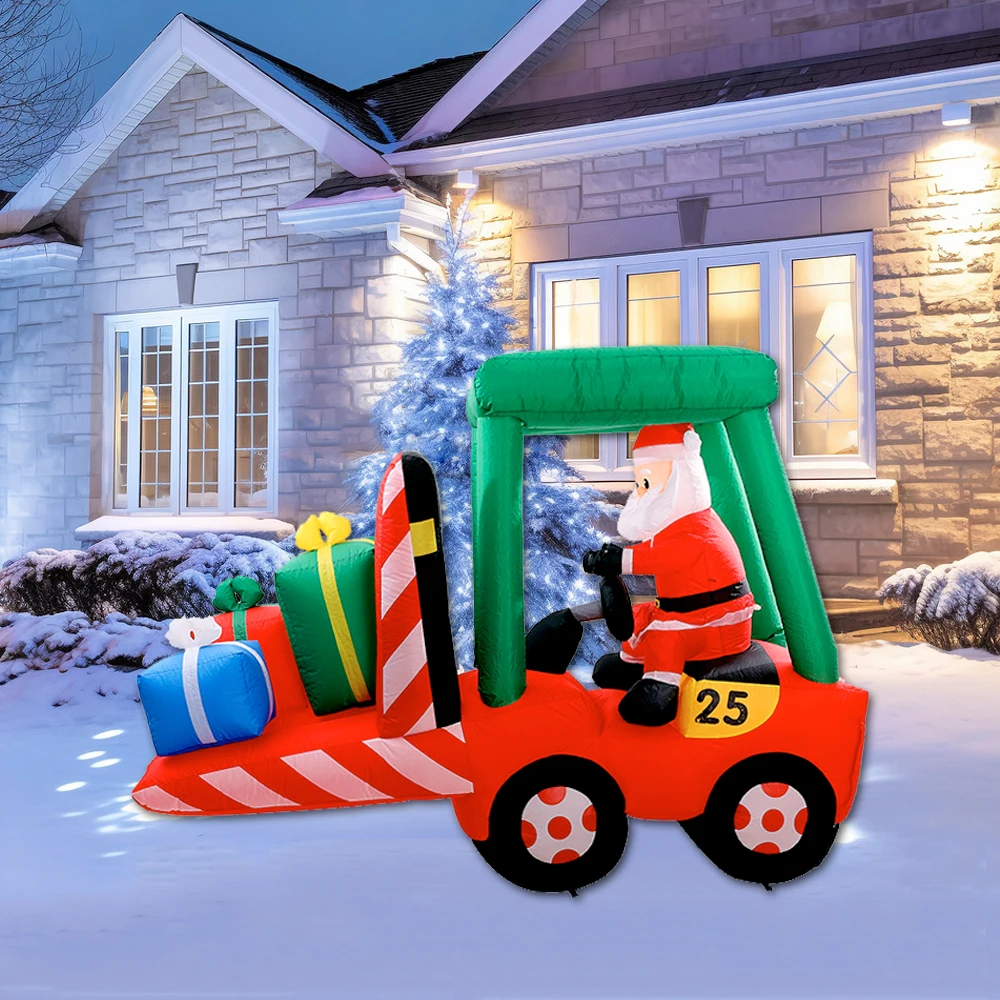 

8ft Christmas Inflatable Surfing Snowman Palm Tree with LED Lights Blow Up Yard Decoration Outdoor Garden Xmas Holiday Ornament